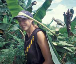 Maria Fadiman working in the rainforest.